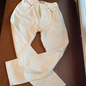 Everlane High Rise Cheeky Straight Jean, off white 100% cotton 26